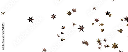 A gray whirlwind of golden snowflakes and stars. New