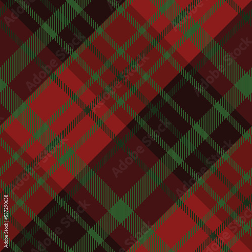 Tartan pattern,Scottish traditional fabric seamless Christmas tone, green and red background