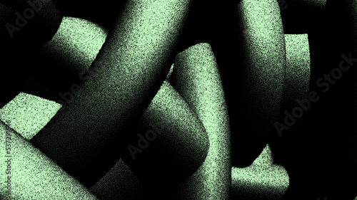 Abstract background with knot of pipes or wires in retro dotwork style for scientific backdrop.
