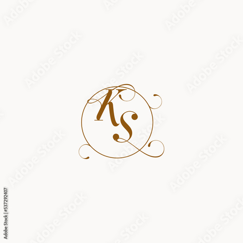KS wedding monogram initial in perfect details