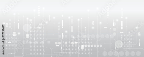 Grey white Abstract technology background, Hi tech digital connect, communication, high technology concept, science background