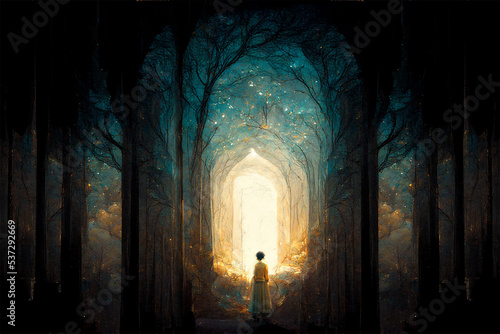 dark forest, mystic light, ascendancy, fantasy trees