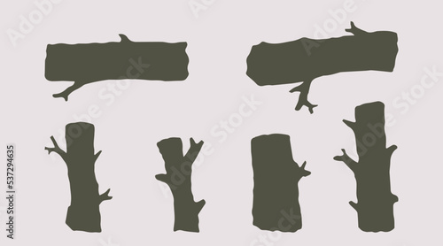 cut tree trunk flat design