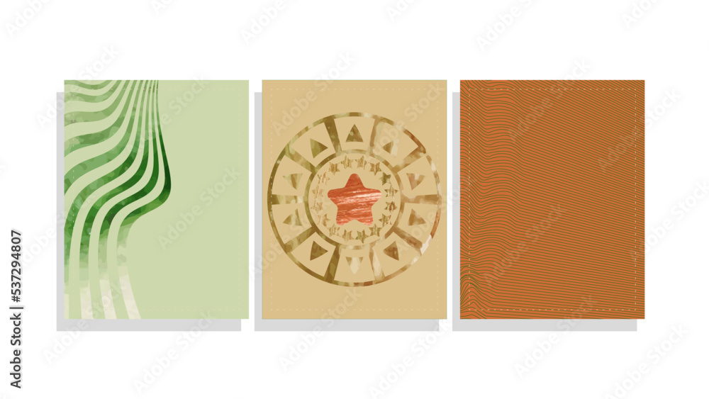 mid century modern minimal  vector background set