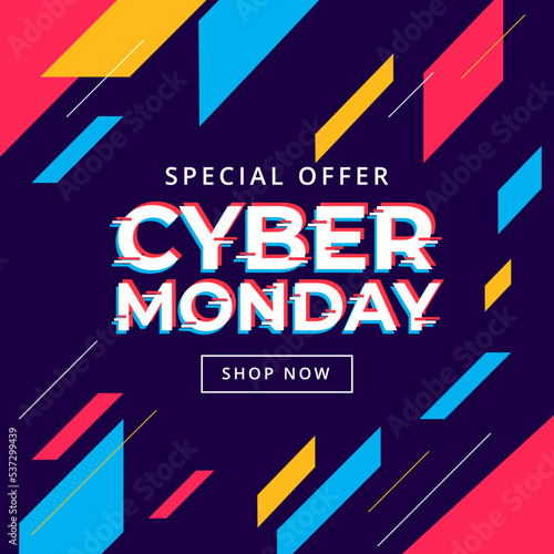 cyber monday sale banner abstract geometric background