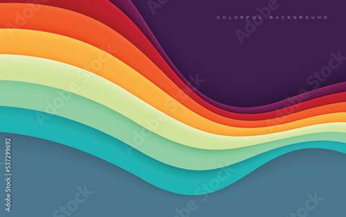Colorful background. Dynamic wavy shape light vector illustration.
