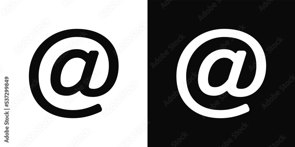 @ Email address vector sign, at symbol, @ button - obrazy, fototapety, plakaty 