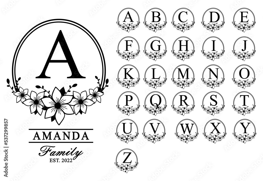 VINTAGE FLORAL MONOGRAM FONT