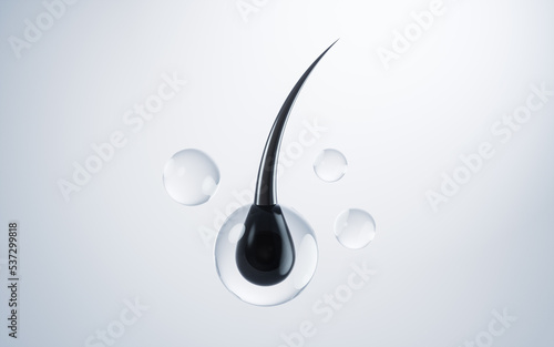 Obraz na plátně 3D hair illustration with hair protection concept, 3d rendering.