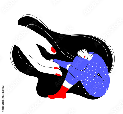 Friendly support - colorful flat design style illustration