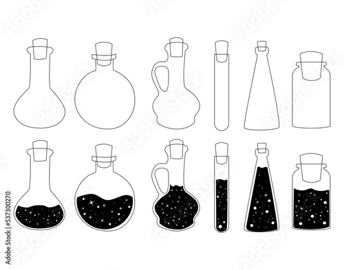 set of magic bottles