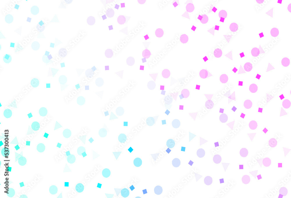 Light Pink, Blue vector background with polygonal style with circles.