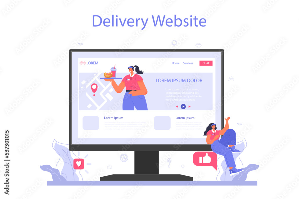 Fast food catering online service or platform. Hamburger, shawarma, Fast food catering online service or platform. Hamburger, shawarma,