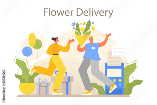 Florist concept. Floral designer growing plants, making or arranging