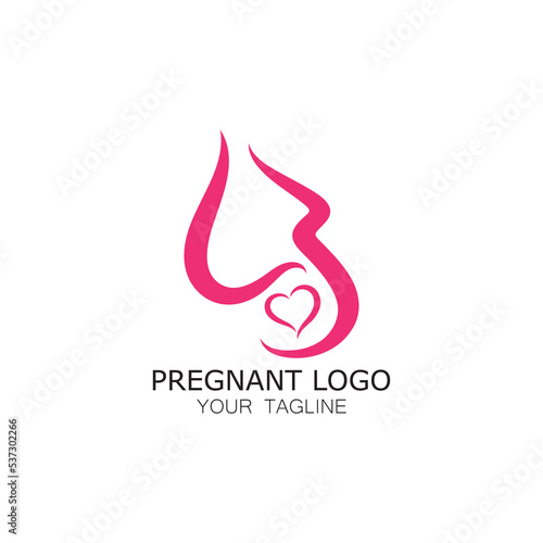 pregnant woman logo icon illustration template vector, for health clinics, hospitals, maternity clinics, maternity clothes, pregnant exercise, nursing mothers,