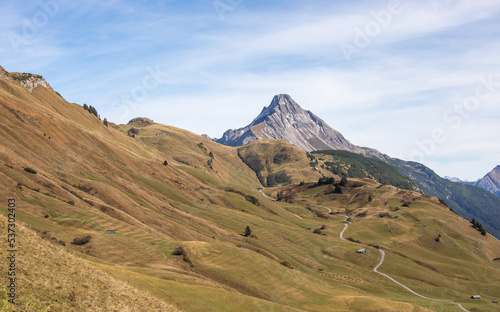 landscape of the mountains - path between mountains - austrian alps