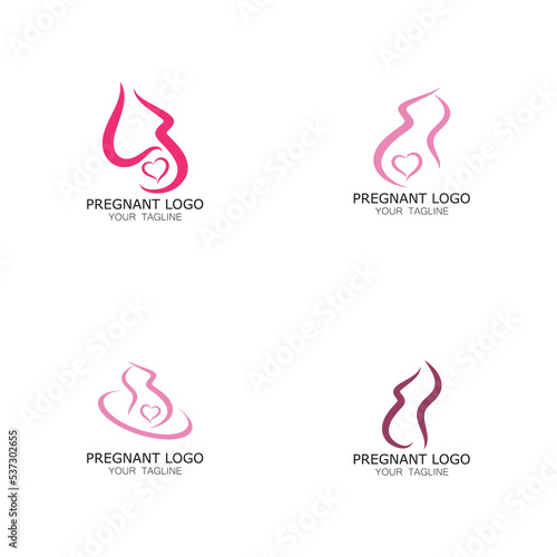 pregnant woman logo icon illustration template vector, for health clinics, hospitals, maternity clinics, maternity clothes, pregnant exercise, nursing mothers,