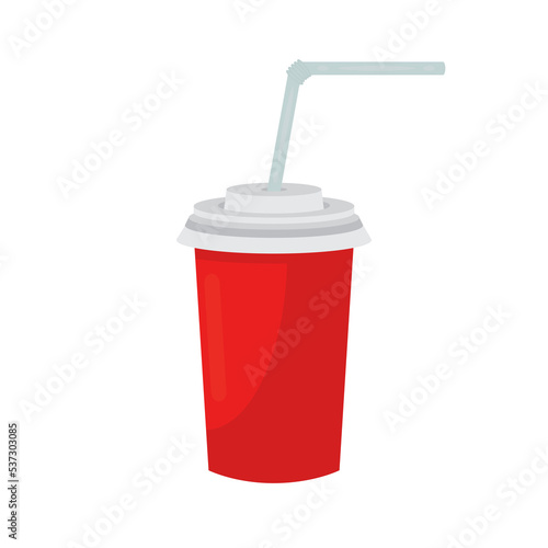 Red glass with cool drink. Vector illustration isolated on a white background  © _AsAnia_