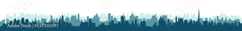 Long panorama city. illustration for your design. vector horizontal orientation
