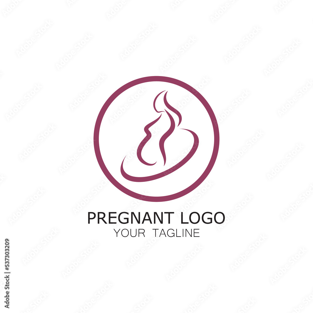Obraz premium pregnant woman logo icon illustration template vector, for health clinics, hospitals, maternity clinics, maternity clothes, pregnant exercise, nursing mothers,