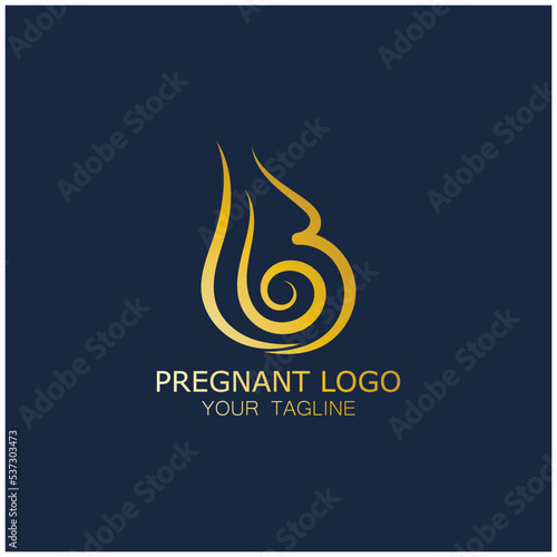 pregnant woman logo icon illustration template vector, for health clinics, hospitals, maternity clinics, maternity clothes, pregnant exercise, nursing mothers,