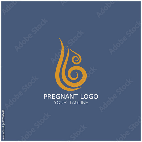 pregnant woman logo icon illustration template vector, for health clinics, hospitals, maternity clinics, maternity clothes, pregnant exercise, nursing mothers,