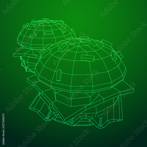 Hamburger or cheeseburger wireframe low poly mesh
