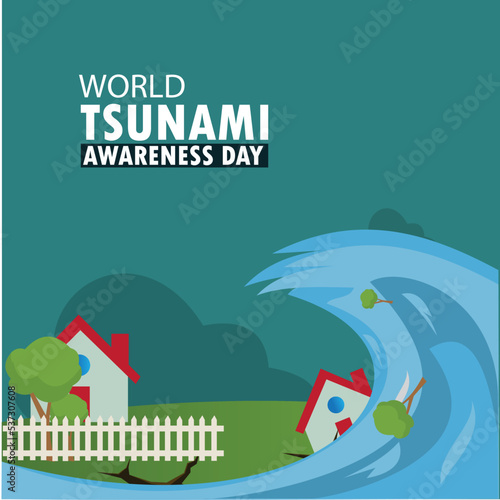Vector Illustration of World Tsunami Awareness Day. Simple and Elegant Design
