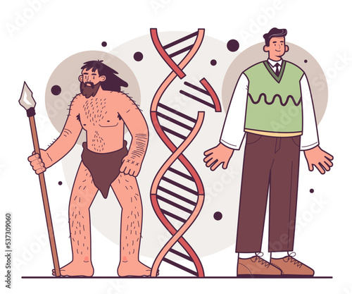 Human evolution stages. Evolutionary development from primate