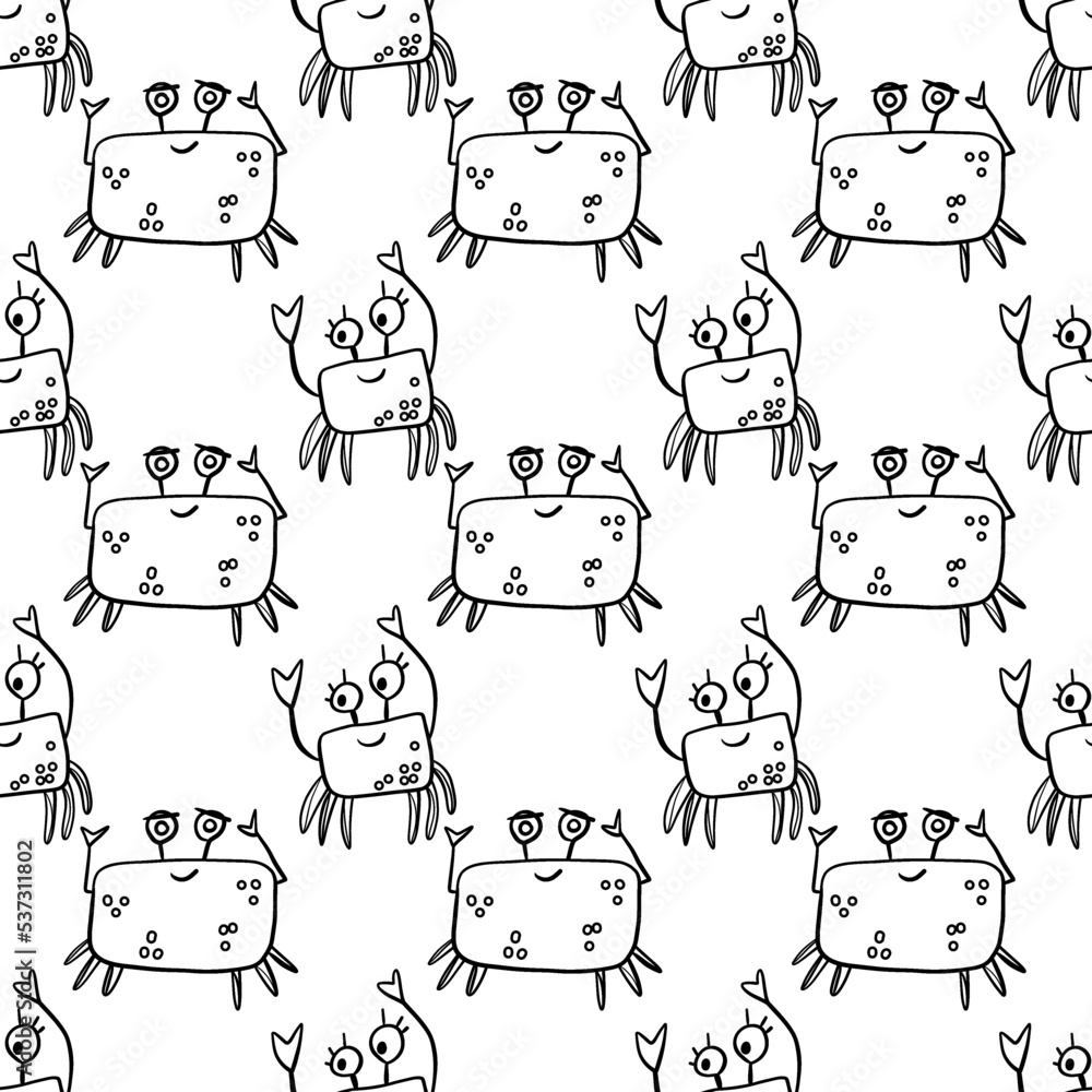 pattern with funny animals crabs and fishers pattern with funny animals crabs and fishers
