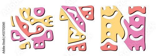 TN Hashtag. Doodle isolate text. Colored curves decorative doodle letters. Hashtag #TN is abbreviation for the US American state Tennessee for print, booklet, banner, flyer.