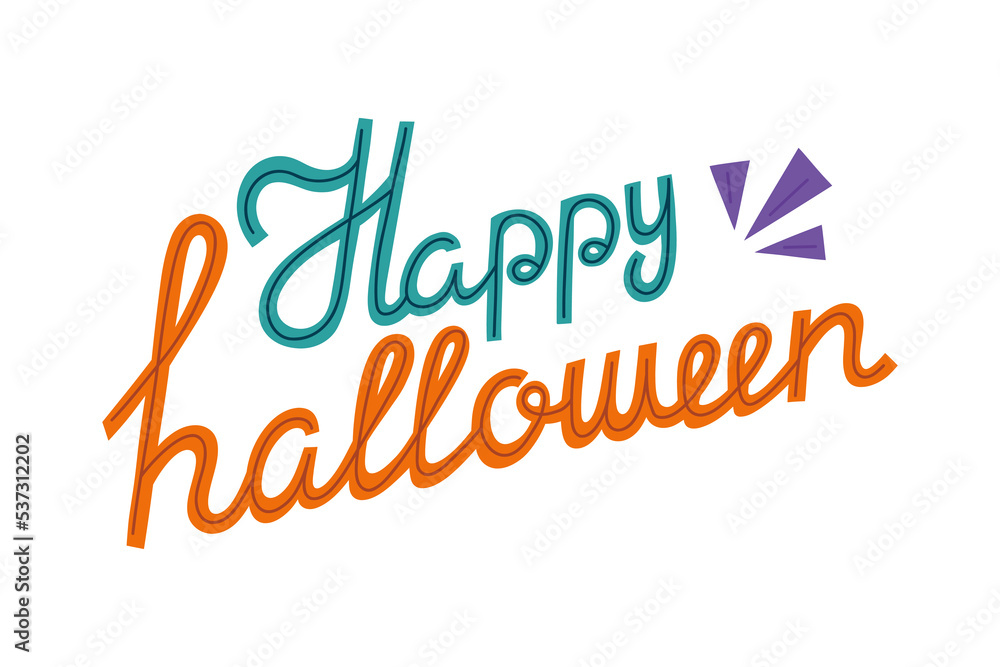 Happy halloween. Hand drawn creative lettering for holiday greeting card and invitation, flyers, posters, banner halloween holiday