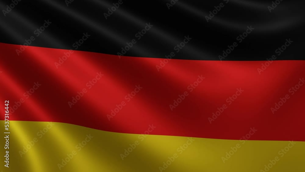 Close-up of the German flag waving in the wind. Fluttering national 3d german flag, flag of germany with 4k resolution, german flag wave close up 3d. High quality 4k footage Close-up of the German flag waving in the wind. Fluttering national 3d german flag, flag of germany with 4k resolution, german flag wave close up 3d. High quality 4k footage
