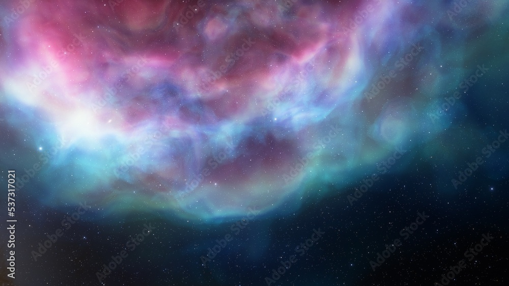 red-violet nebula in outer space, horsehead nebula, unusual colorful nebula in a distant galaxy, red nebula 3d render
