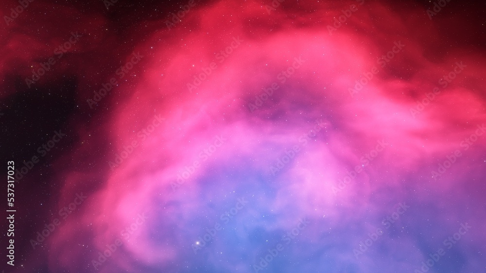 Fototapeta premium red-violet nebula in outer space, horsehead nebula, unusual colorful nebula in a distant galaxy, red nebula 3d render 