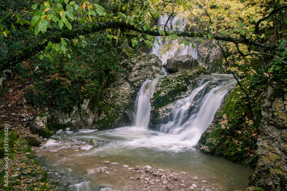waterfall of widow bridge in Morcone molise italy