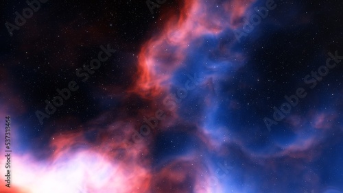 Fototapeta Naklejka Na Ścianę i Meble -  bright nebula, nebula in space, majestic red-purple nebula, beautiful space background 3D render
