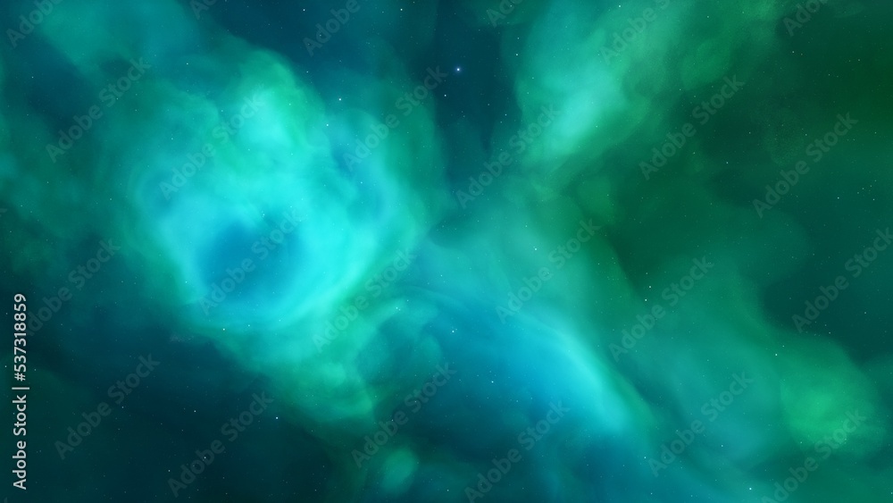 Space background with stardust and shining stars. Realistic cosmos and color nebula. Colorful galaxy. 3d illustration
