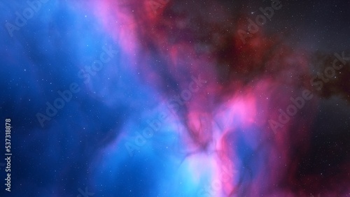 Space background with stardust and shining stars. Realistic cosmos and color nebula. Colorful galaxy. 3d illustration 