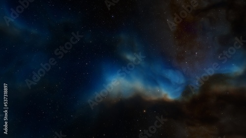 Space background with stardust and shining stars. Realistic cosmos and color nebula. Colorful galaxy. 3d illustration © ANDREI