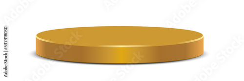 Gold Pedestal Podium Product Stand Platform Presentation Background Mock up Template Vector Illustration