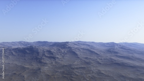 Mars like red planet  with arid landscape  rocky hills and mountains  for space exploration and science fiction backgrounds. 