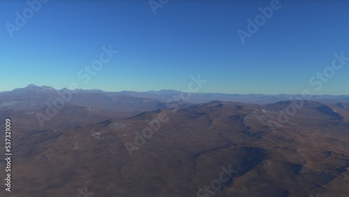 landscape on planet Mars, scenic desert scene on the red planet
