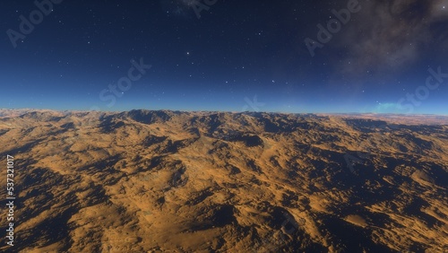 landscape on planet Mars  scenic desert scene on the red planet 