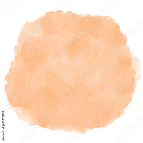 Pastel Orange Watercolor Paint Stain Background Circle