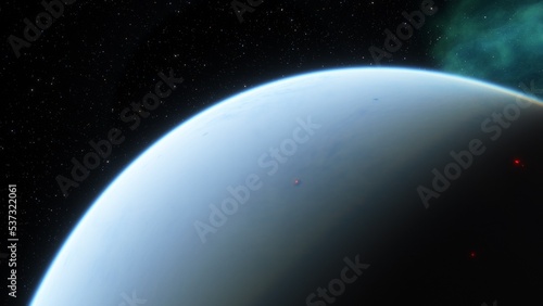 super-earth planet  realistic exoplanet  planet suitable for colonization  earth-like planet in far space  planets background 3d render 