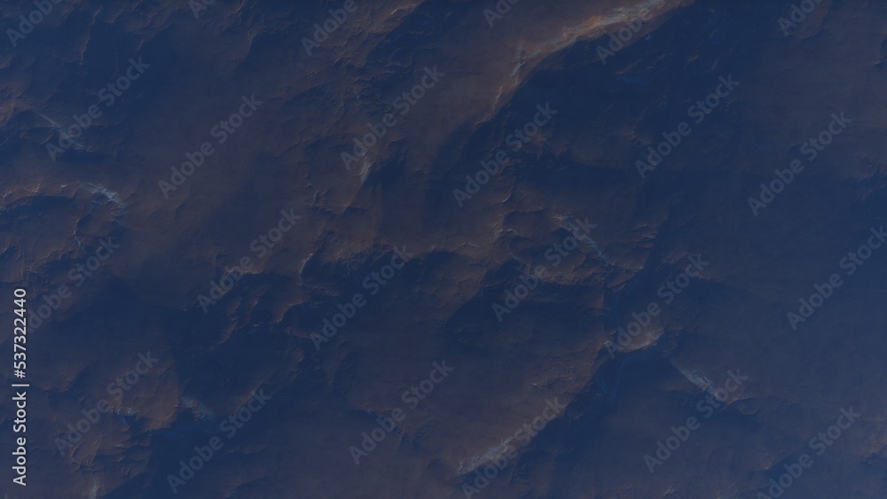 View of the 3d rendering realistic planet mars surface from space.