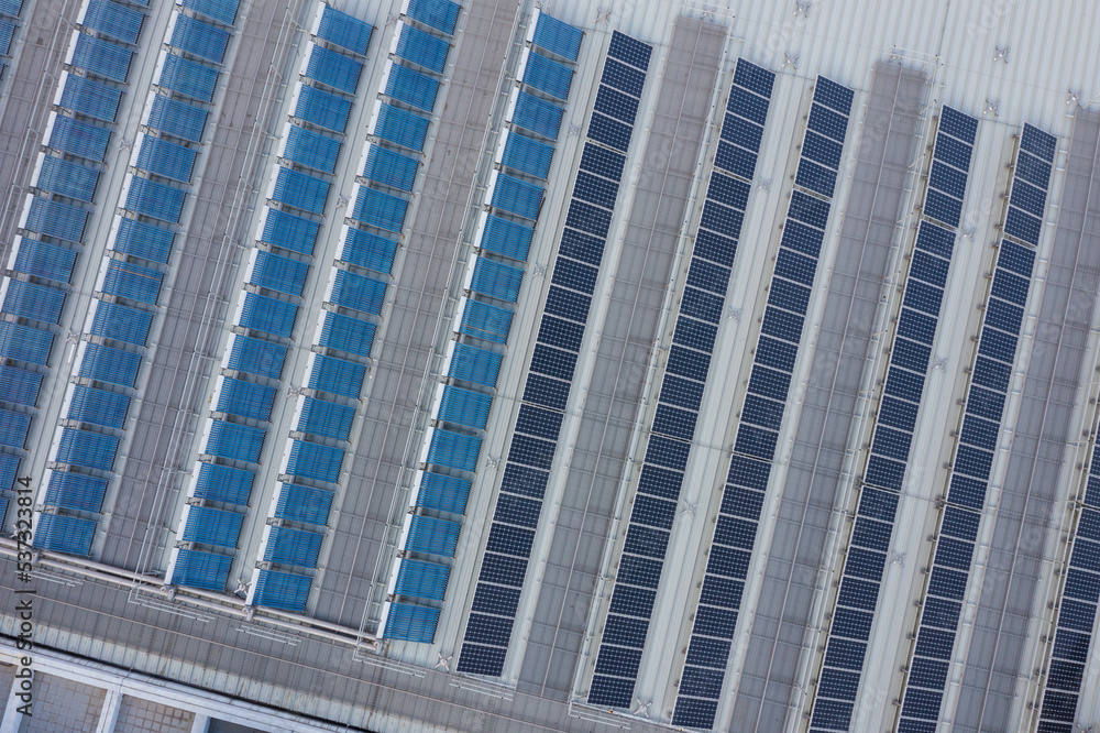 Fototapeta premium Solar panel on the building roof top