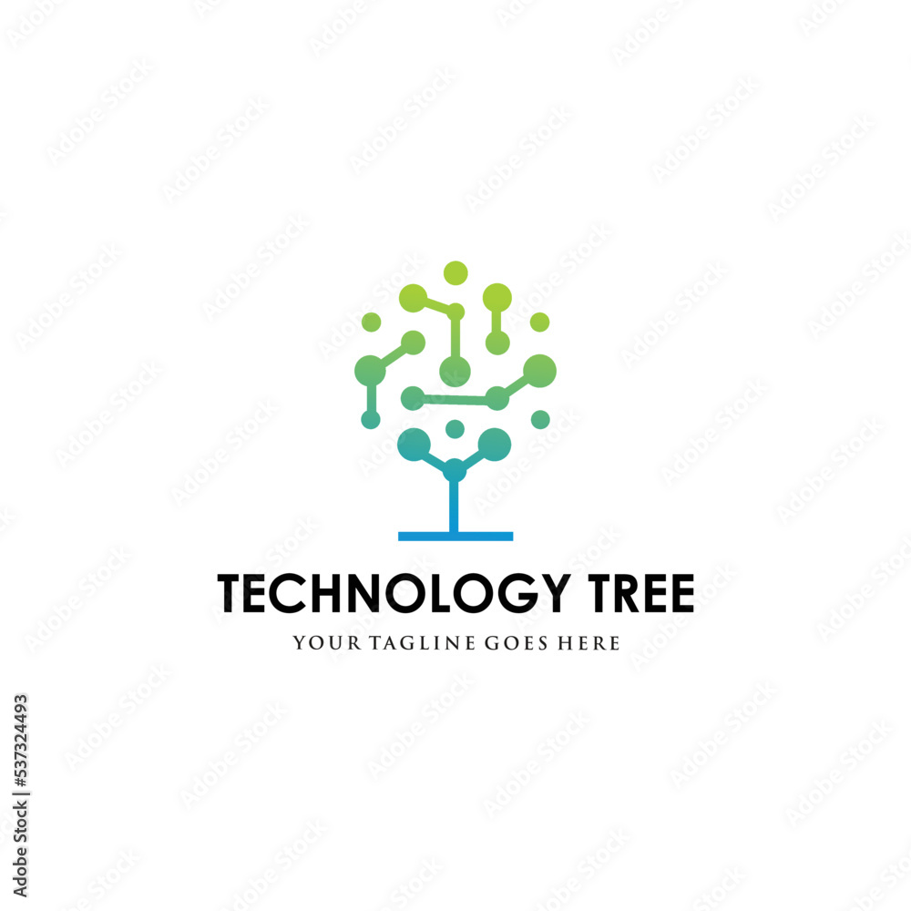 technology tree logo on white background. vector illustration technology tree logo on white background. vector illustration