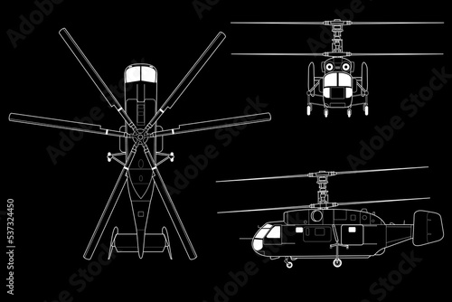 Helicóptero multiuso con dos rotores ka-27